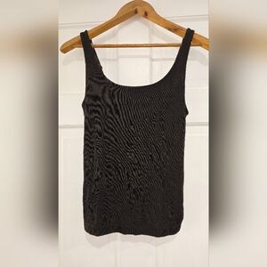 Chico's Travelers Dark Brown Fitted Ribbed Tank Top